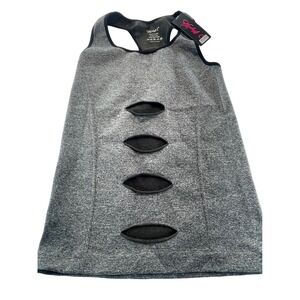 Kimberly C. One Size Gray Cutout Racerback Sleeveless‎ Tank Top Shirt